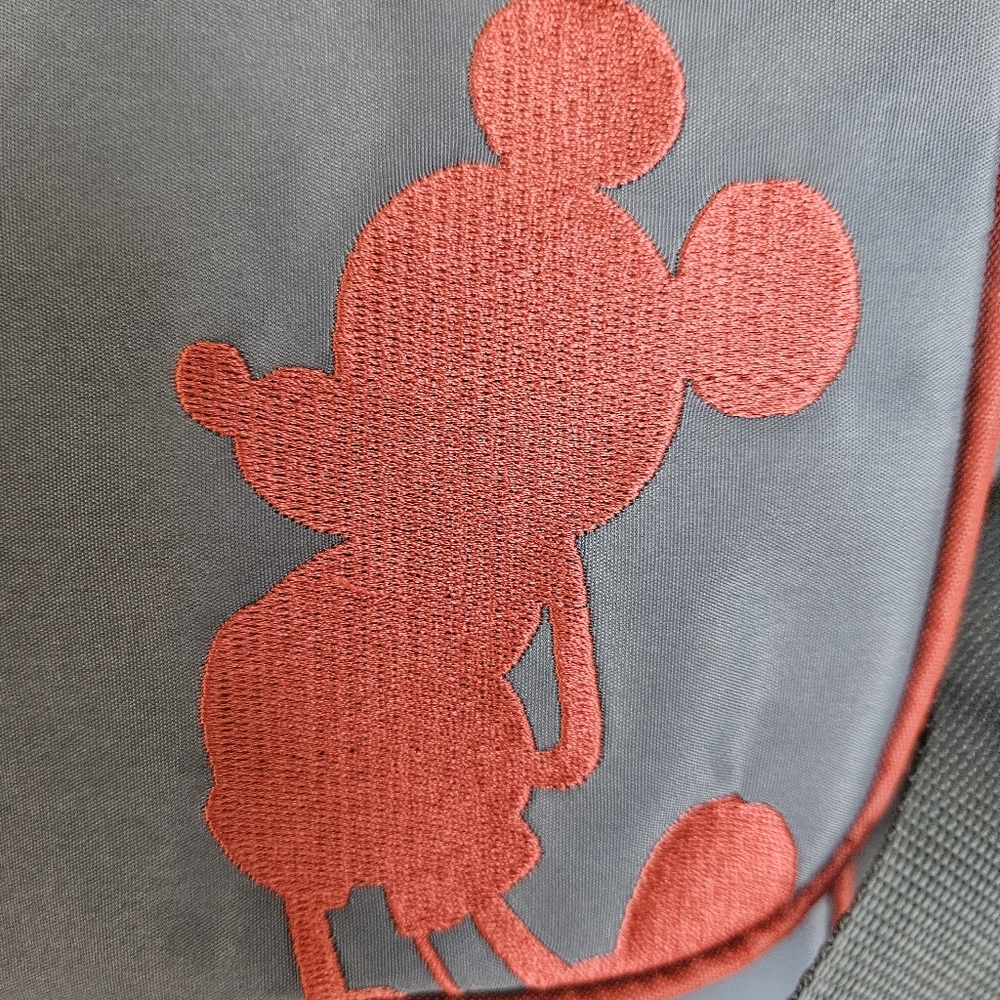 DISNEY Mickey Mouse Diaper Bag with Changing Mat, Adjustable Strap, Gray/Red - Picture 3 of 10
